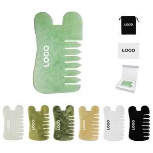 Other Skin Care Products (New) Real Jade Guasha Scraping Comb Hair Care U Shape Gua Sha Stone Comb Hair Scalp Scrapping Gua Sha