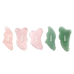 2023 New Arrivals Anti Aging Skin Care Guasha Stone Wholesale Gua Sha Unique Shape Green Aventurine Gua Sha Facial Tool