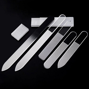 Glass nail file with shell Custom Logo Beauty Equipment Nail File Clear Glass With Cases Manicure Tools Nail Polishing Strip