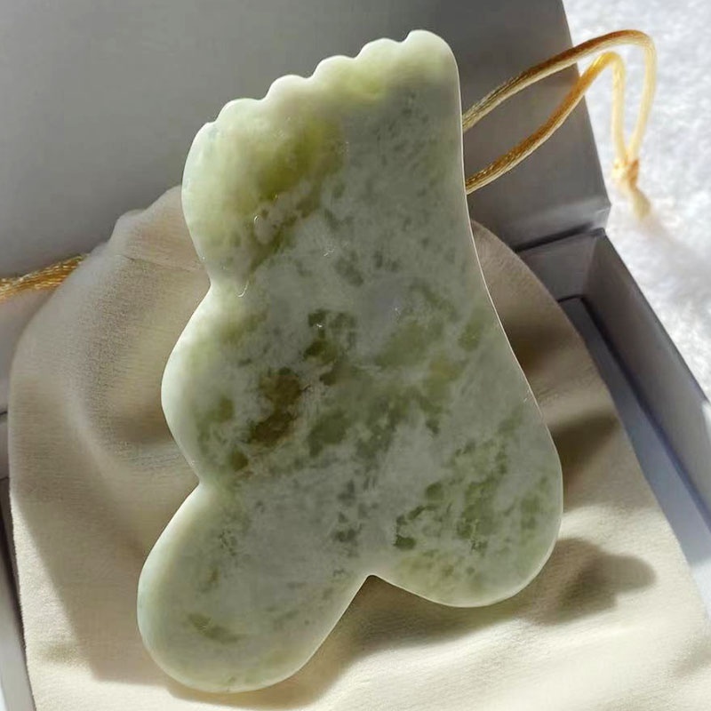 Custom-designed skincare multi-purpose curvaceous gua sha pure xiuyin jade gua sha face lifting tool facial gua sha massage