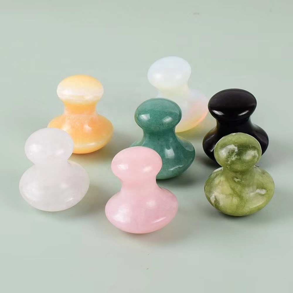 Wholesale Set Skin Care Rose Quartz Jade Facial Rose Roller Massager Mushroom Shape Gua Sha Tool Pink