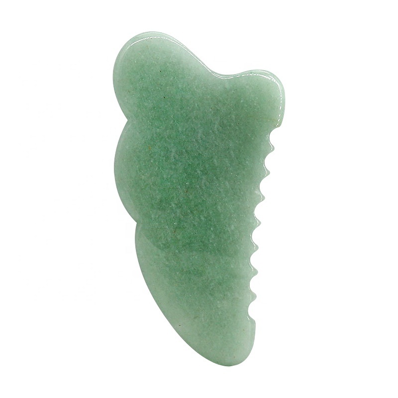 2023 New Arrivals Anti Aging Skin Care Guasha Stone Wholesale Gua Sha Unique Shape Green Aventurine Gua Sha Facial Tool