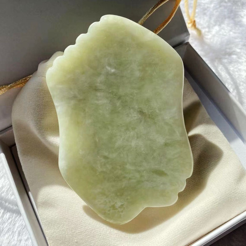 Custom-designed skincare multi-purpose curvaceous gua sha pure xiuyin jade gua sha face lifting tool facial gua sha massage