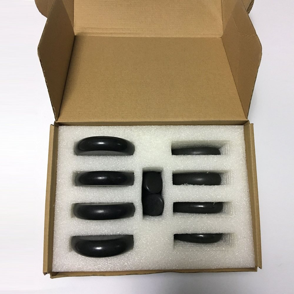 Black Spa Energy Hot Stone Massage set Natural Guasha Massage Stones Kit for Full Body