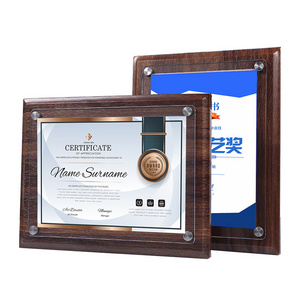 Wholesale blanks  Wall Plaque Custom Design Sublimation MDF Shield Award Wooden Trophy Plaque with Box