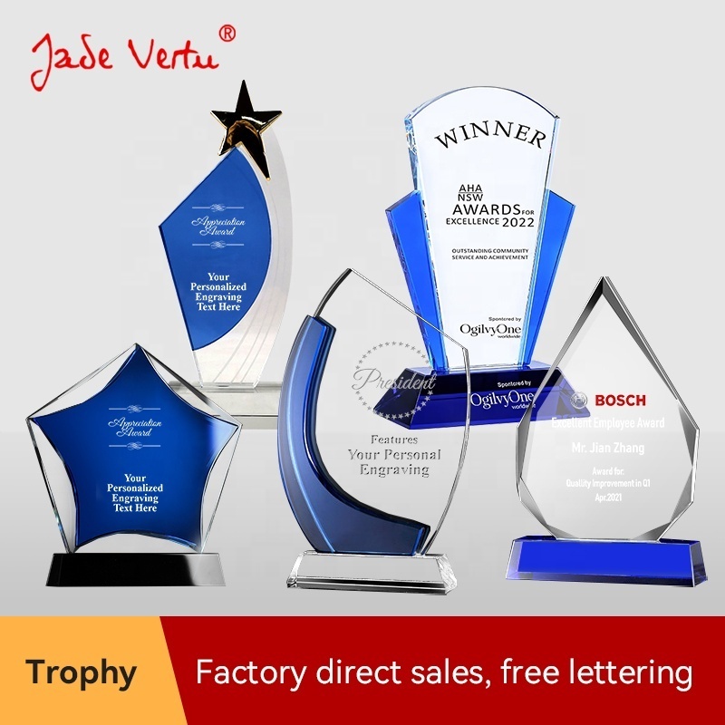 Trofeo de cristal award cheap Glass blank Sports Events Souvenirs K9 crystal plaque glass award trophy personalized