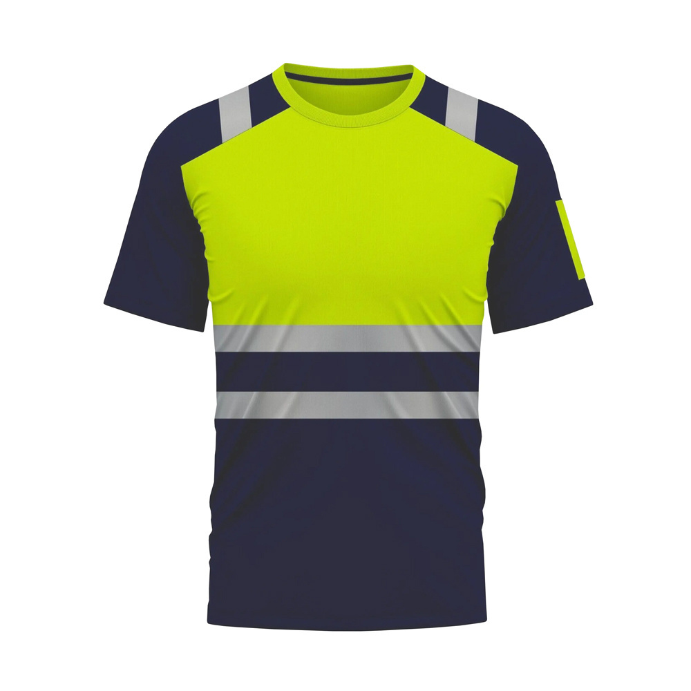 Short Sleeves Round Neck Hi Vis T Shirts for Worker Orange Reflective Hi-Visible Construction Worker Polo Shirts Vest & Pants