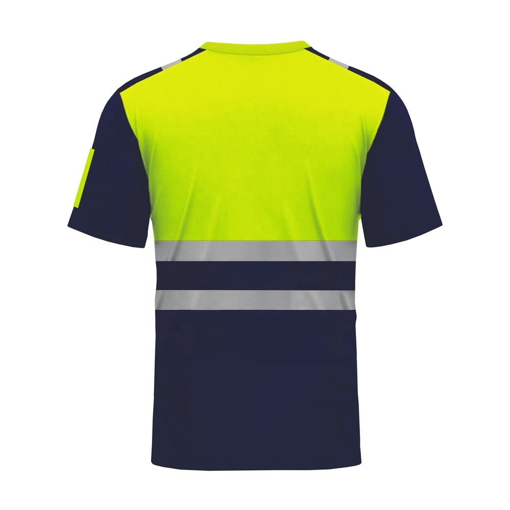 Short Sleeves Round Neck Hi Vis T Shirts for Worker Orange Reflective Hi-Visible Construction Worker Polo Shirts Vest & Pants