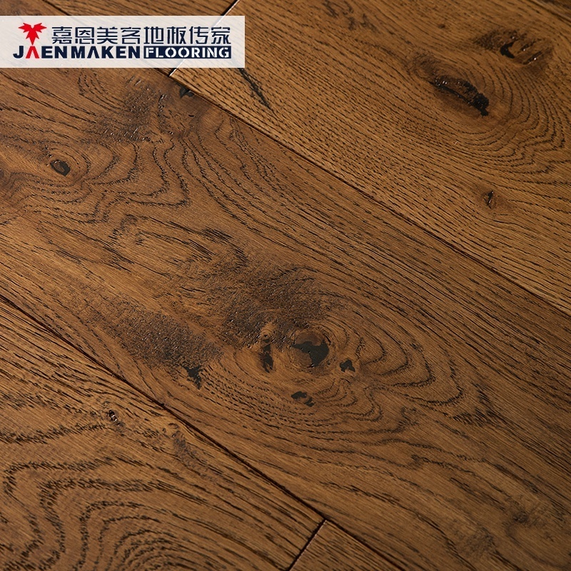 18mm oak hand scraped wire brushed solid hardwood flooring