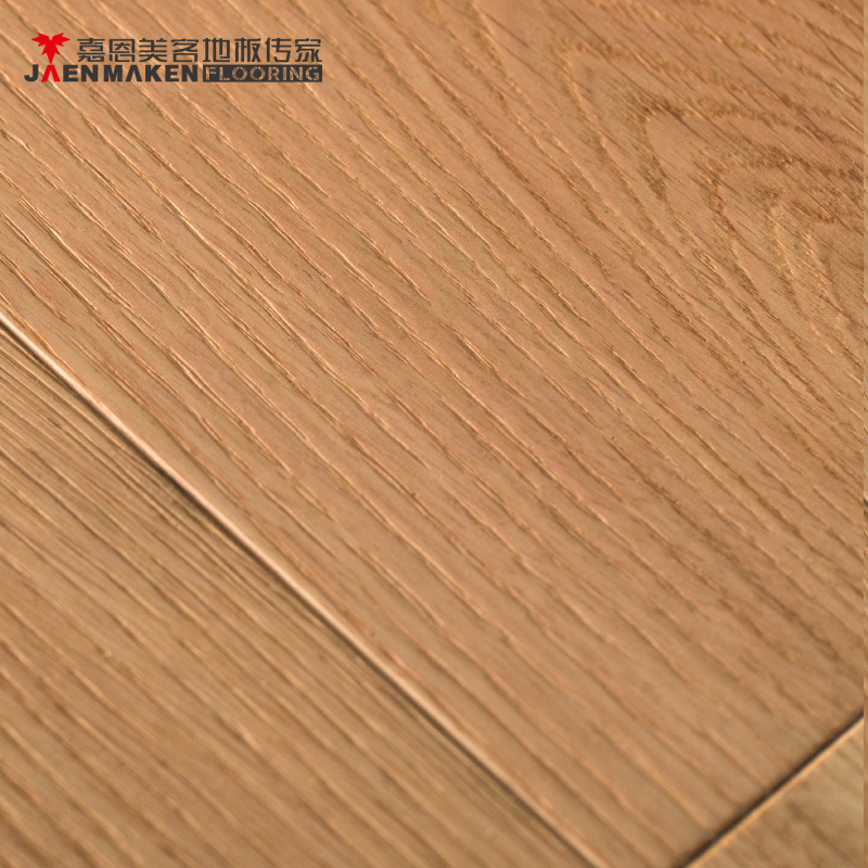 European White Oak Natural Color Solid Wood Floor Shallow Brushed UV Oil Household Floor