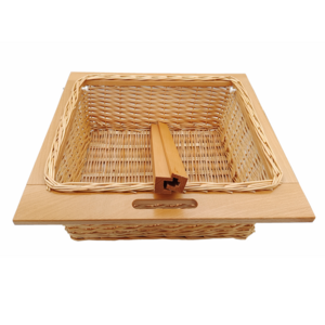 kitchenware woven storage organizer basket rattan basket Wooden Pull Out Wicker basket Drawers with Beech Frame