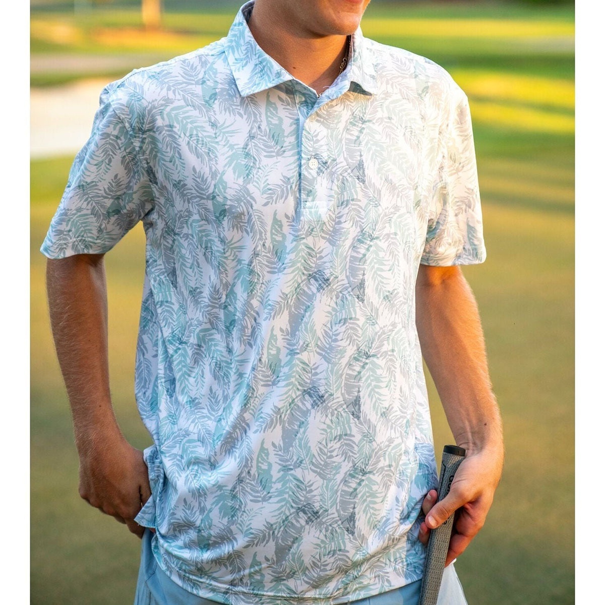 Custom 88 Polyester 12 Spandex Quick Dry Oversized Graphic Print Performance Short Sleeve Golf Polo Shirt For Men