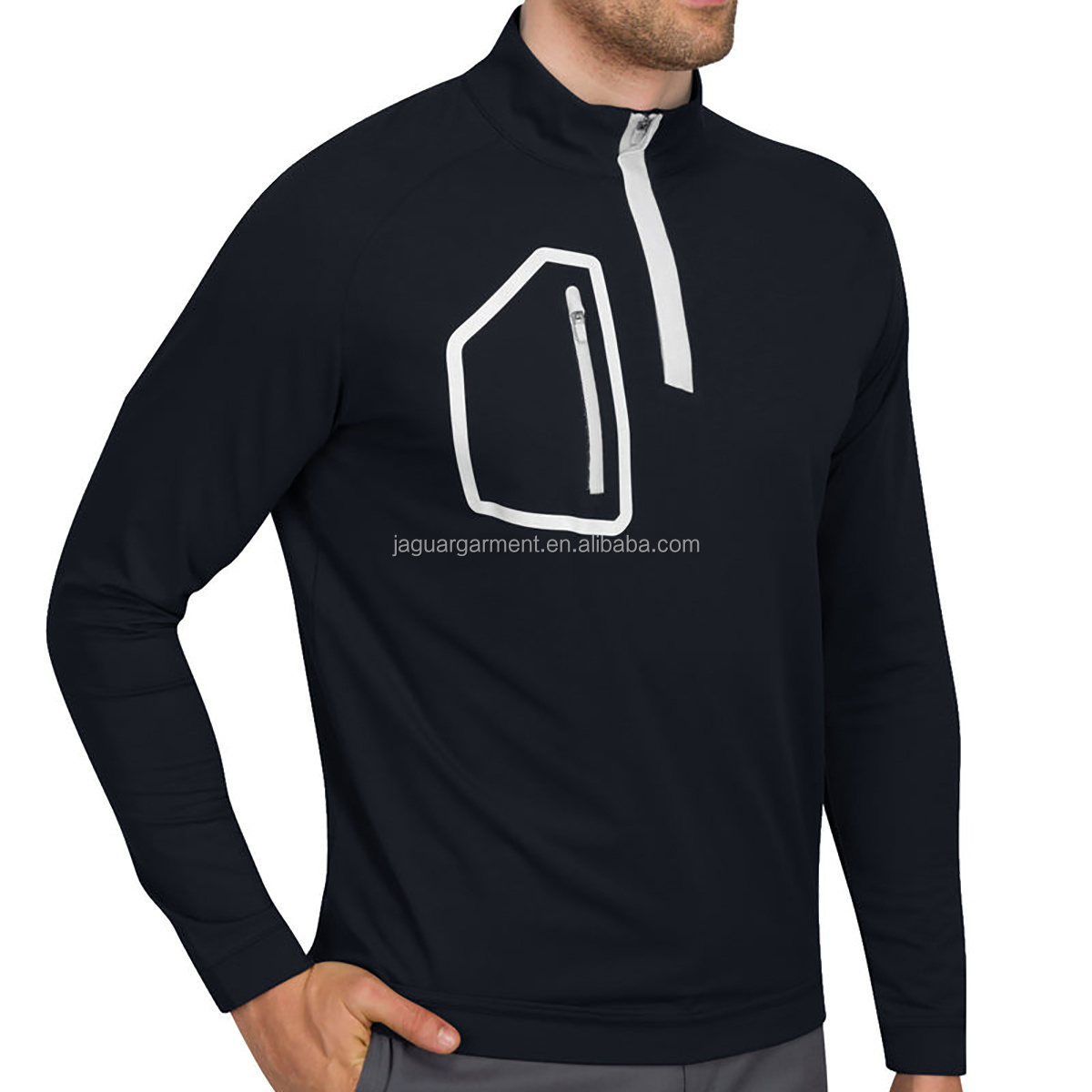 Golf Vendors Wholesale 1/4 Zip Pullover Golf Long Sleeve T Shirts Polo Shirt Mens Golf Pullover hoodie With Pockets On The Side