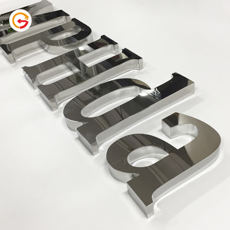 JAGUARSIGN Manufacturer Custom Mirror Finished Stainless Steel Letters Polished 304 Stainless Steel Sign