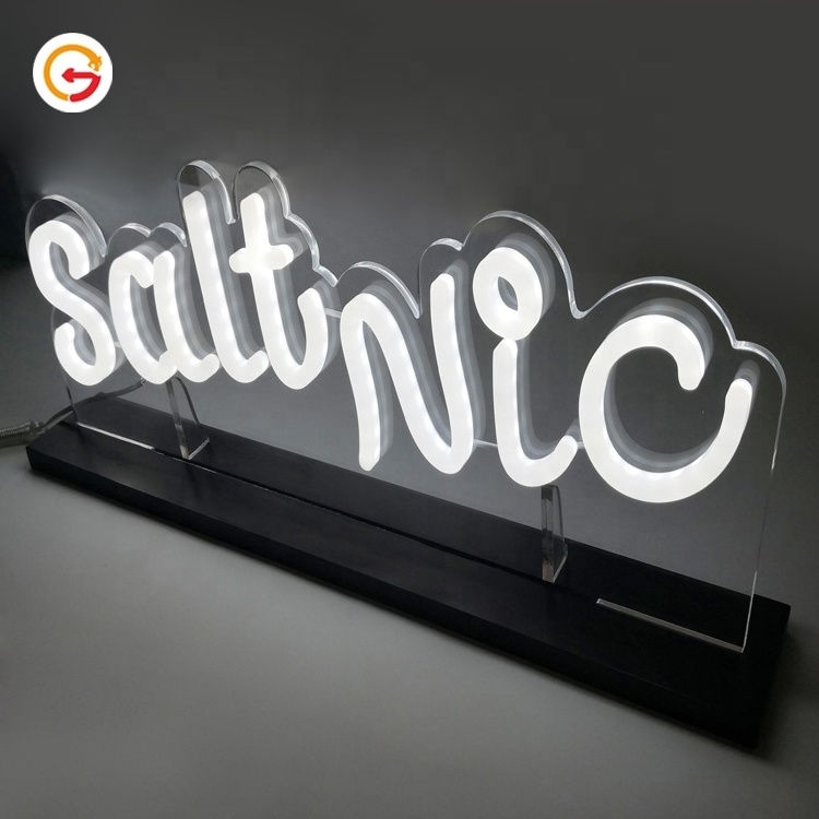 JAGUARSIGN Manufacturer Custom Free Standing Acrylic LED Neon Sign Table Decor LED Neon Lights with Base