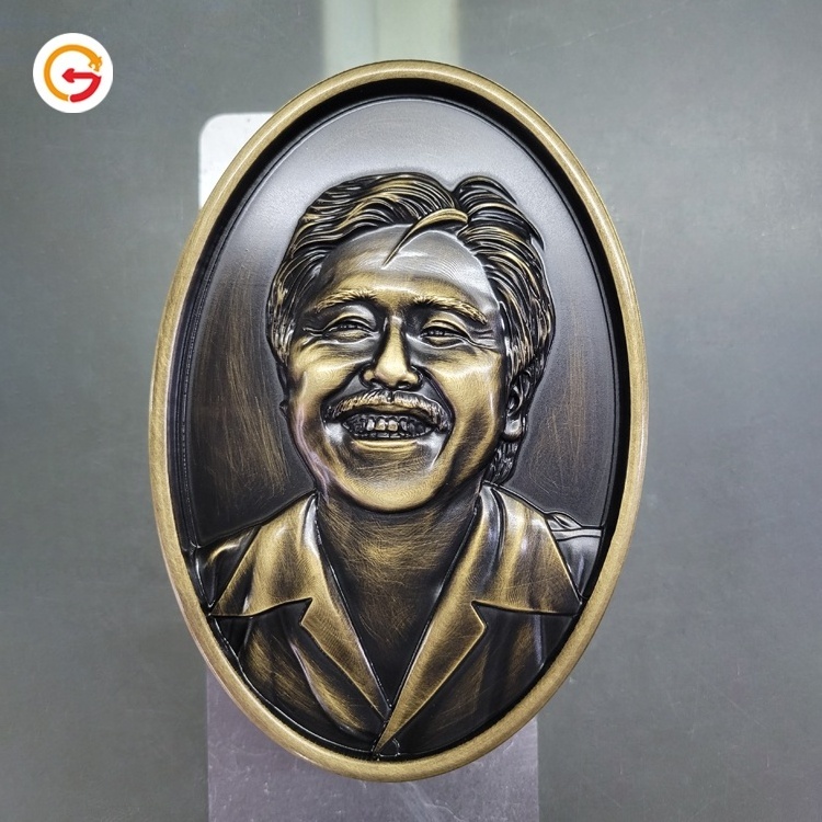 JAGUARSIGN Manufacturer Custom Bronze Portrait Plaque Etching Brass Commemorative Plaque