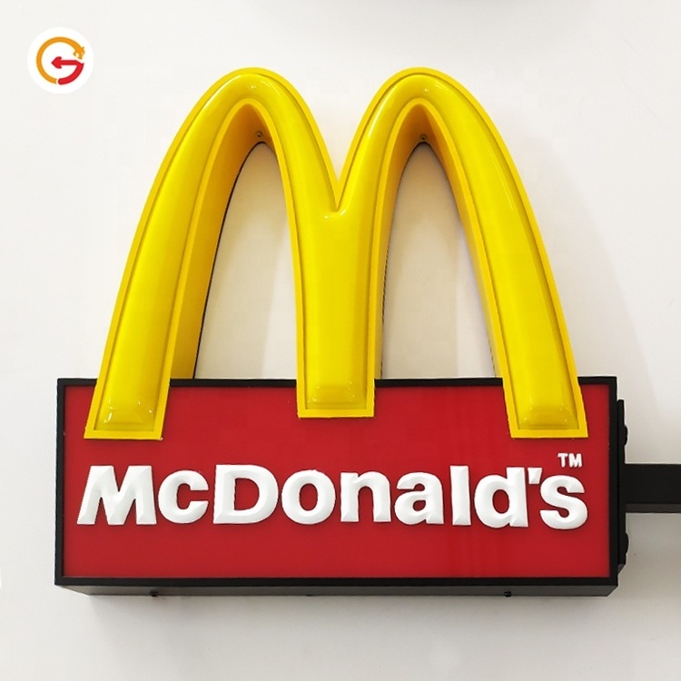 JAGUARSIGN Manufacturer Custom Outdoor McDonald's Led Advertising Light Box 3D Vacuum Formed Sign MC Donalds Enseigne