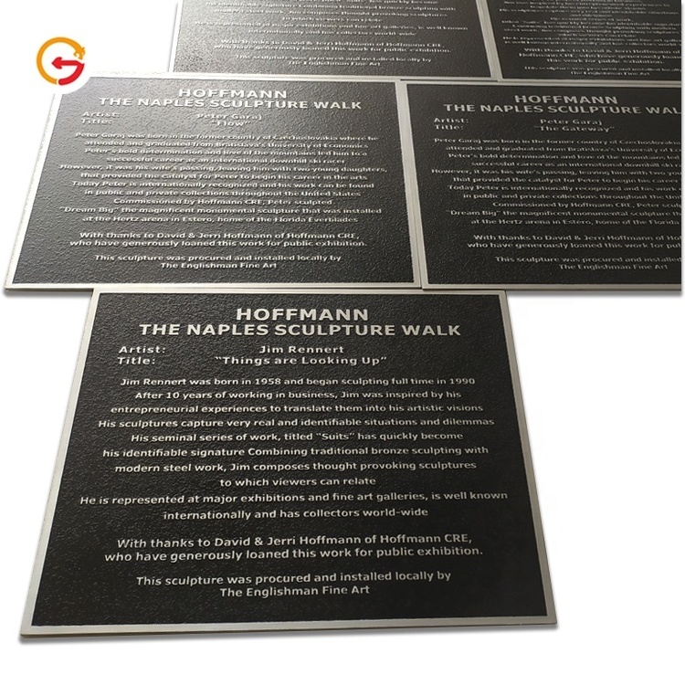 JAGUARSIGN Manufacturer Custom Aluminum Memorial Plaque Etched Brass Commemorative Plaques