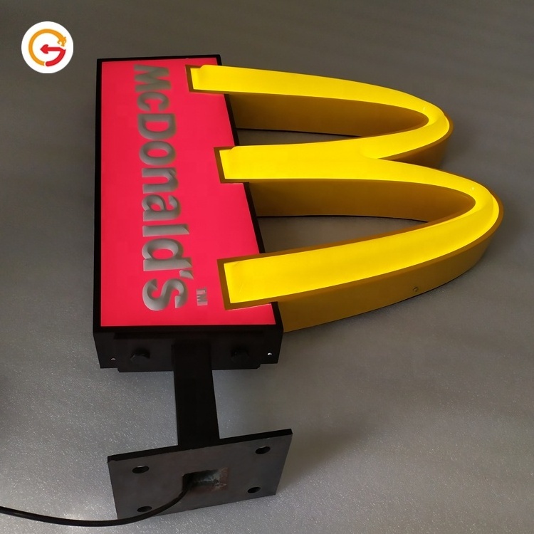 JAGUARSIGN Manufacturer Custom Outdoor McDonald's Led Advertising Light Box 3D Vacuum Formed Sign MC Donalds Enseigne