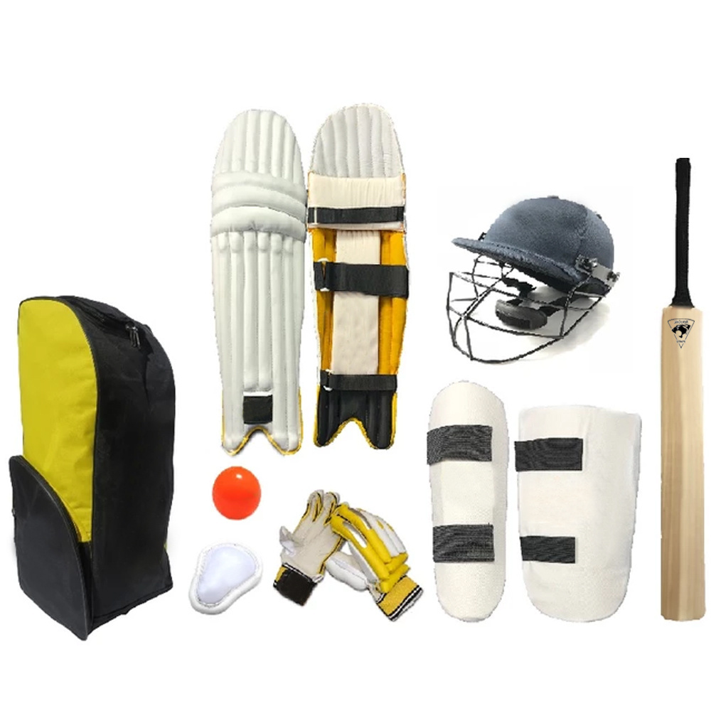 Custom Made Wooden Indoor or Outdoor Cricket Kit Set For Youth Cricket Training Wear Cricket Kits