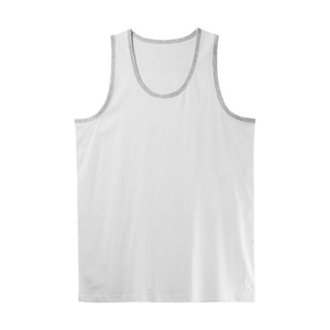 Custom Logo Tank Top Sports Polyester Men's Gym Sleeveless Singlet for Bodybuilding Fitness and Running