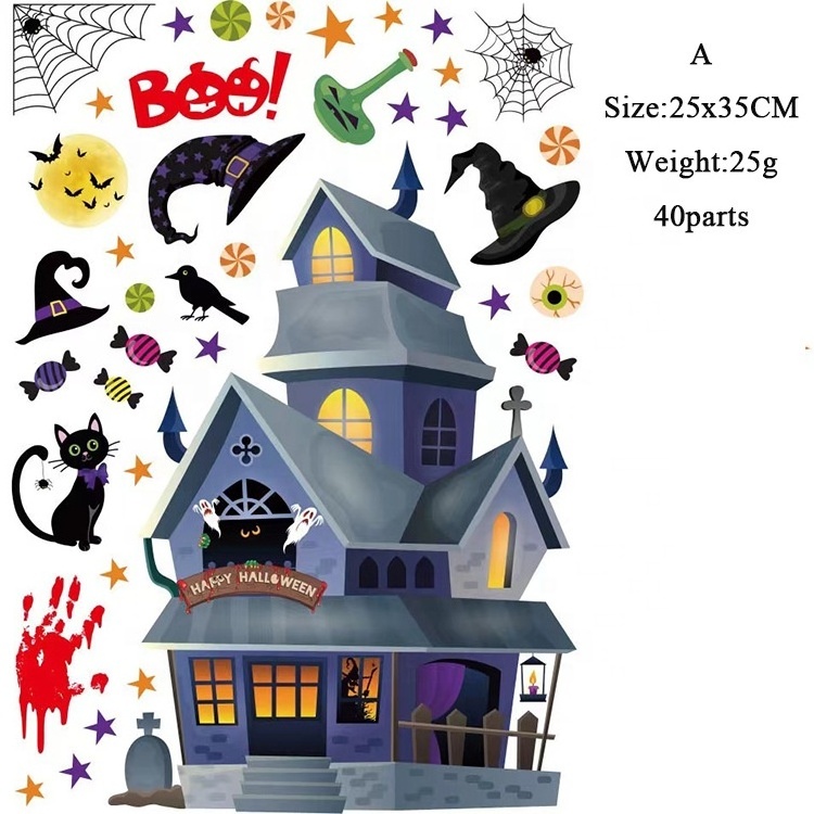 25*35cm Amazn Hot Halloween Shop Window Mall Restaurant  Glass Door Wall Car Decorative Sticker