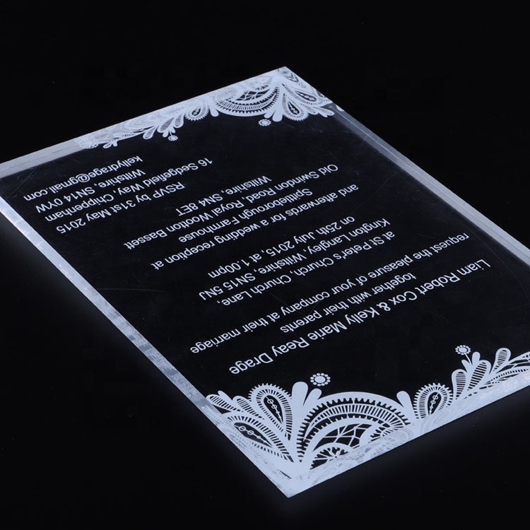 OEM ODM Craft Clear Nepali Retirement Wedding Marriage  Acrylic invitation card