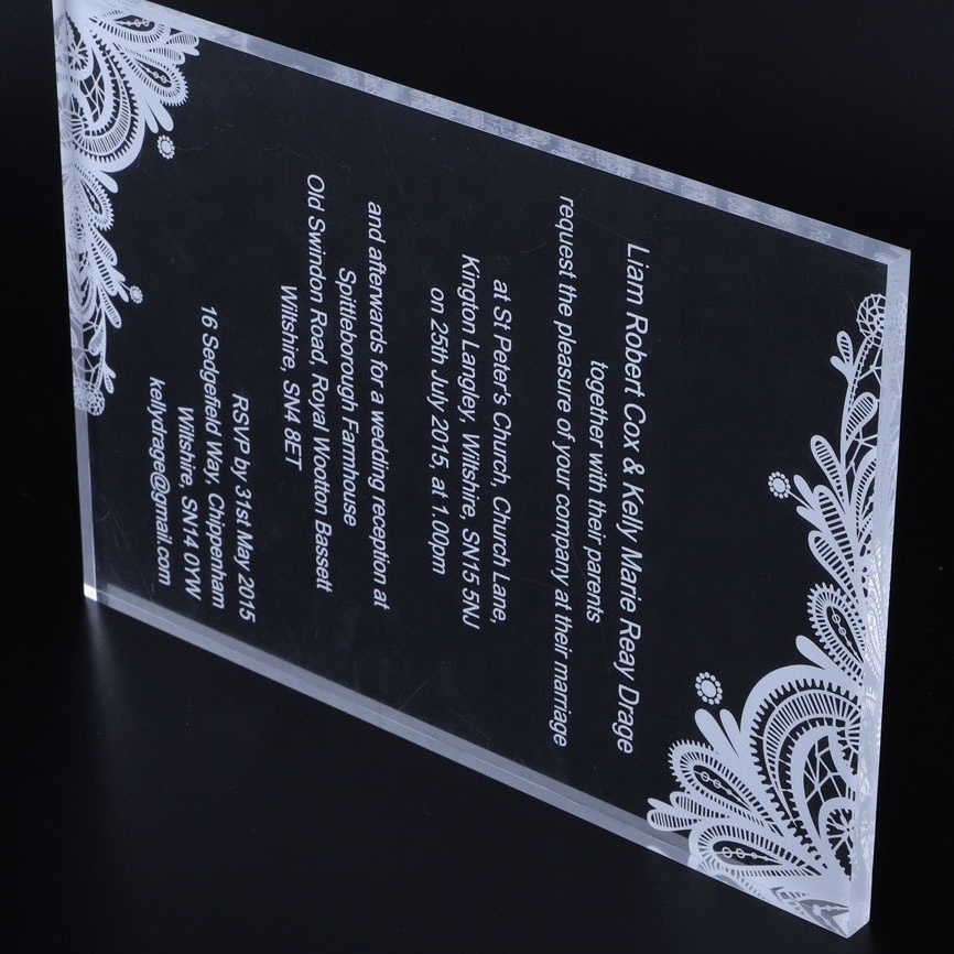 OEM ODM Craft Clear Nepali Retirement Wedding Marriage  Acrylic invitation card