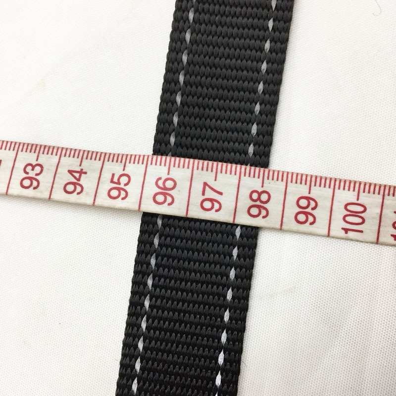 Stock Factory Outlet 20mm 25mm 38mm Thicker Nylon Webbing Two Reflective Ribbons Pet Webbing Tape Strap