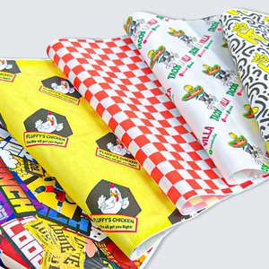 Food grade wrapping paper for Snack Hamburger oil proof custom logo printed packaging paper