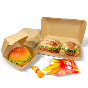 Wholesale paper burger box custom recyclable paper hamburger Box