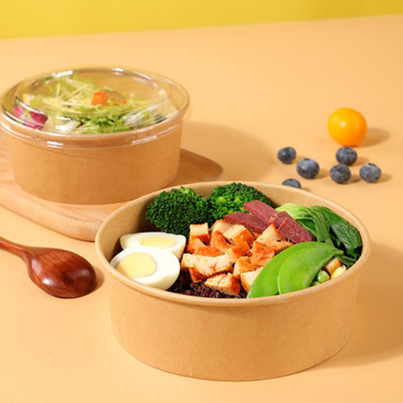 Disposable Paper Salad Bowl 500ml 750ml 1000ml 1100ml 1300ml Take Away Craft Paper Bowls