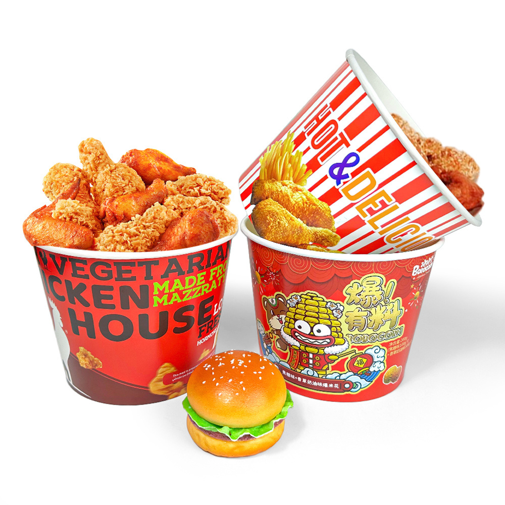 64oz 85oz 130oz Take Away Custom Print KFC Fried Chicken Paper Bucket