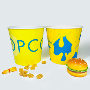 Disposable Food Packaging 170Oz Take Away Fried Chicken Paper Bucket With Lids