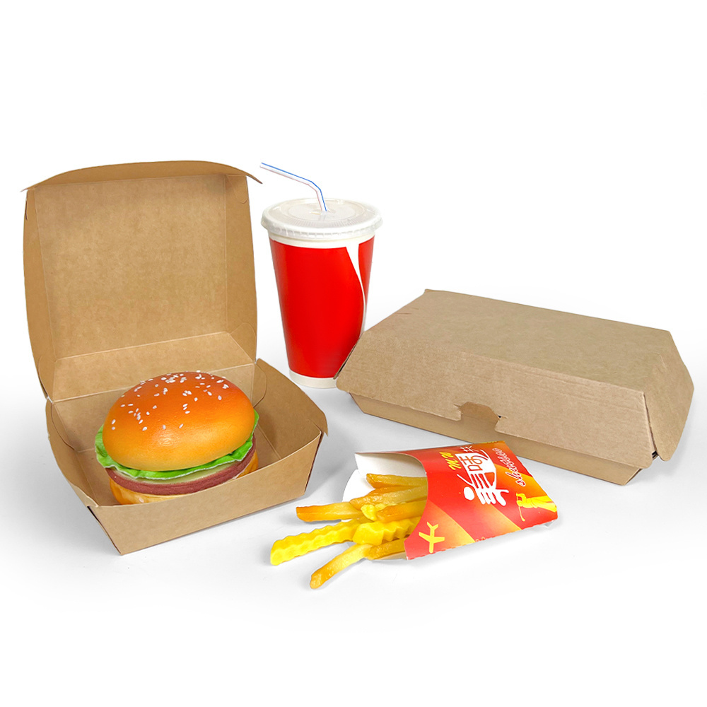 Wholesale paper burger box custom recyclable paper hamburger Box