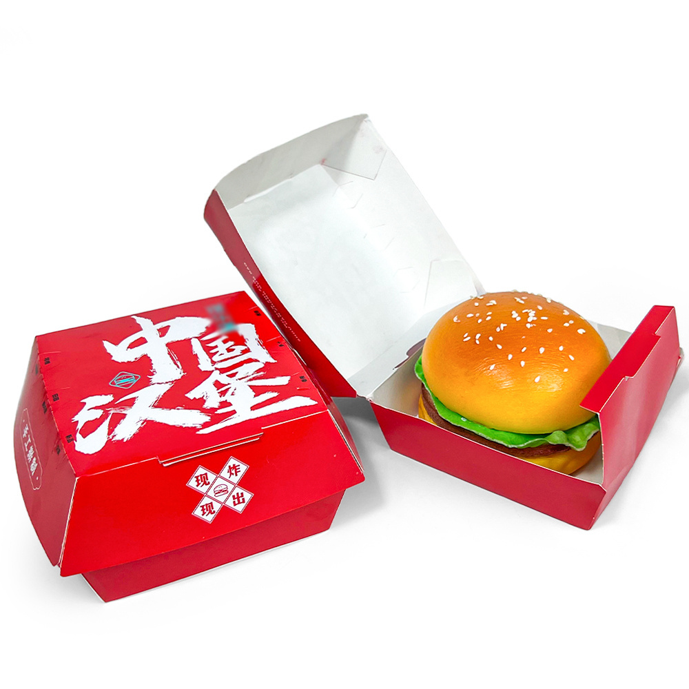 Wholesale paper burger box custom recyclable paper hamburger Box