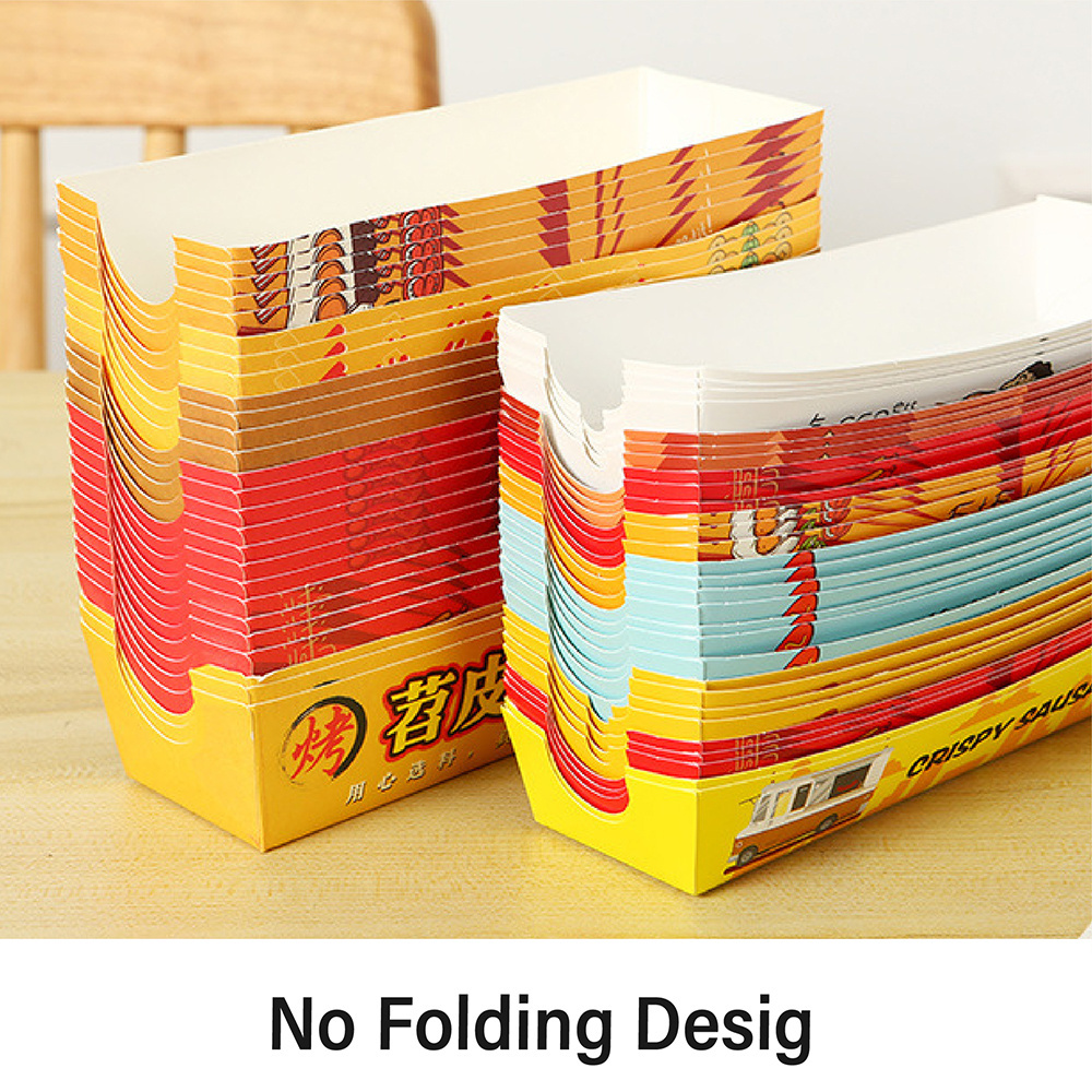 Hot sale manufacturer  custom printing disposable take away Eco friendly  Korean corn dog box