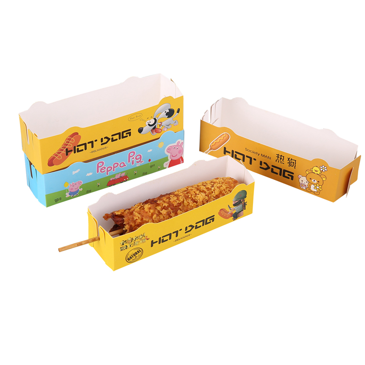 Hot sale manufacturer  custom printing disposable take away Eco friendly  Korean corn dog box