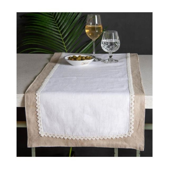 2024 Custom Made Bohemian Embroidered Plain Striped Grey Hand-woven Macrame Table Runner Bedding Wedding Party Home Decoration