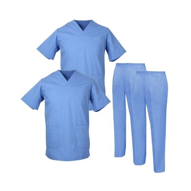 Slim Fit Medical Scrubs Uniform Nursing OEM ODM High Quality Operation Theatre Gowns 100% Organic Cotton With GOTS Certified