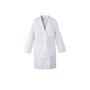 Long sleeve full length hospital 100% Organic Cotton GOTS Certified  doctor smock/lab coat unisex XXS 4X-large white