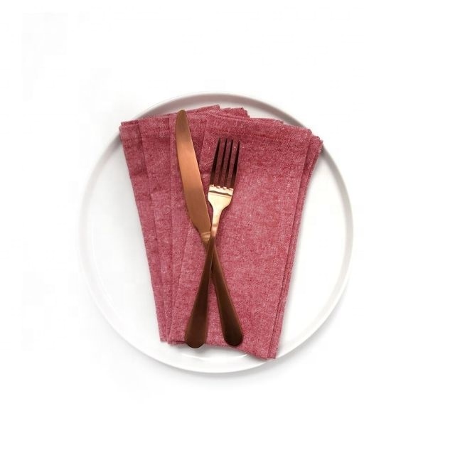 Plain Maroon Branded Personalizable Print Cocktail Fabric Napkins With Logo Kitchen Sizes Wholesale Bulk Indian Manufacturer