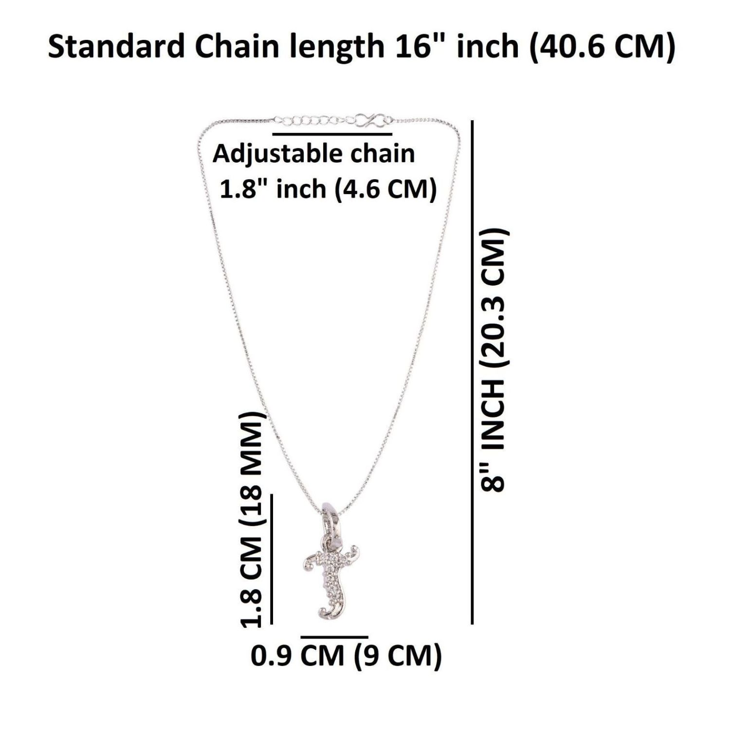 Indian Silver Jewellery Manufactures Cubic Zirconia Initial 'T' Letter Pendant Chain Necklace Jewelry For Women