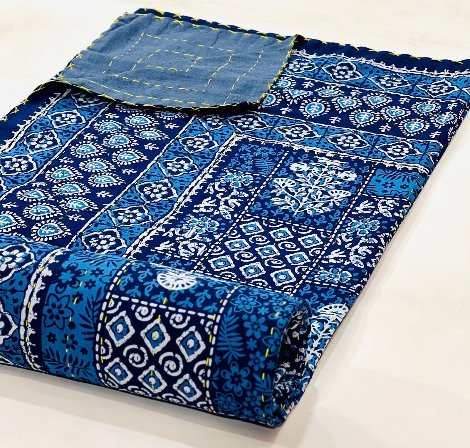 bedspread Cotton Kantha Quilt Cotton Luxury handmade throw Wholesale Designers Bedspread Bedding Bed cover