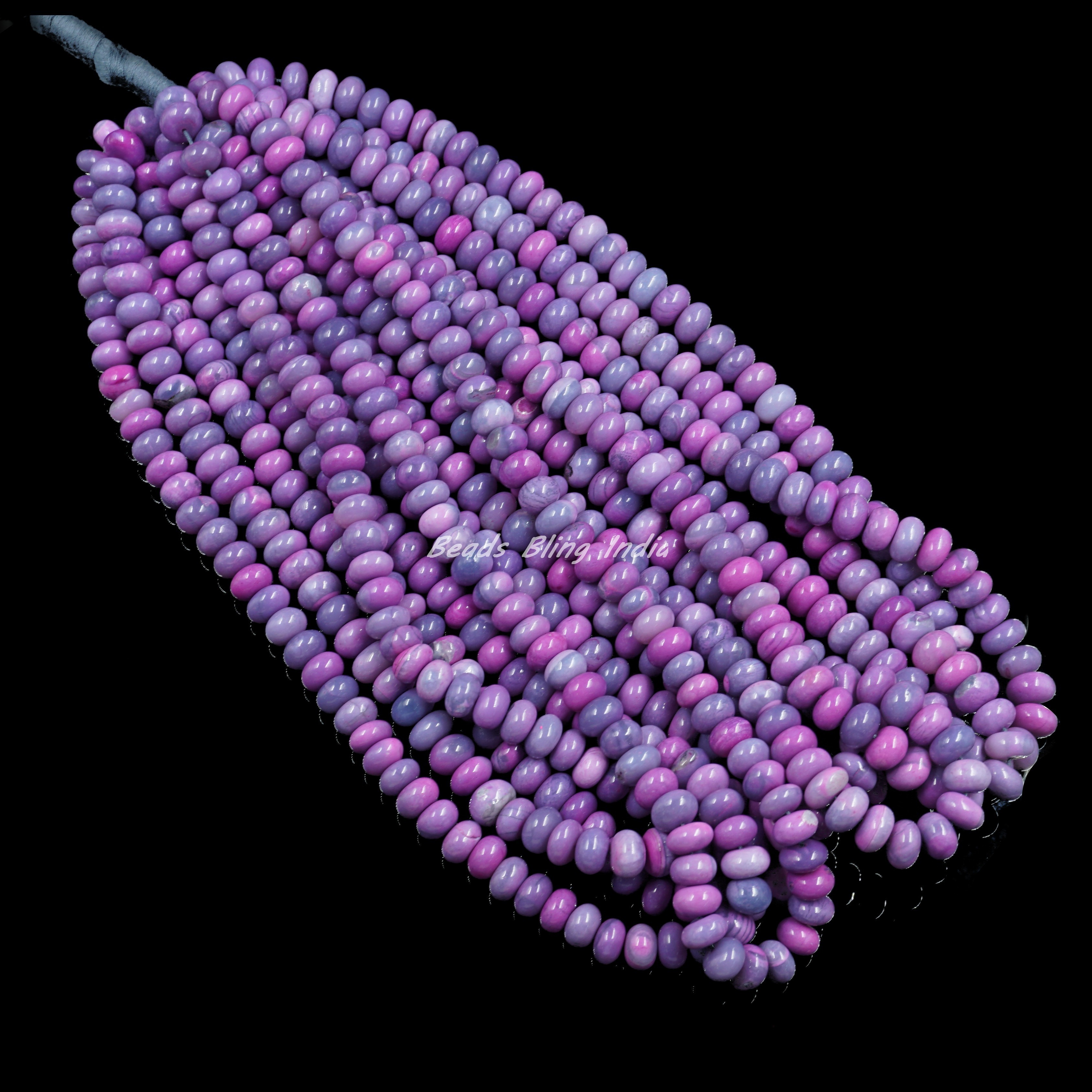 Beautiful Lavender Pink Opal Smooth Rondelle Shape Beads 16