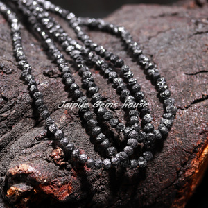 Best Selling Genuine Black Diamond Rough  Raw Natural Black Loose Uncut Beads 5 - 6 mm Black Diamond Beads Jewelry Making Beads