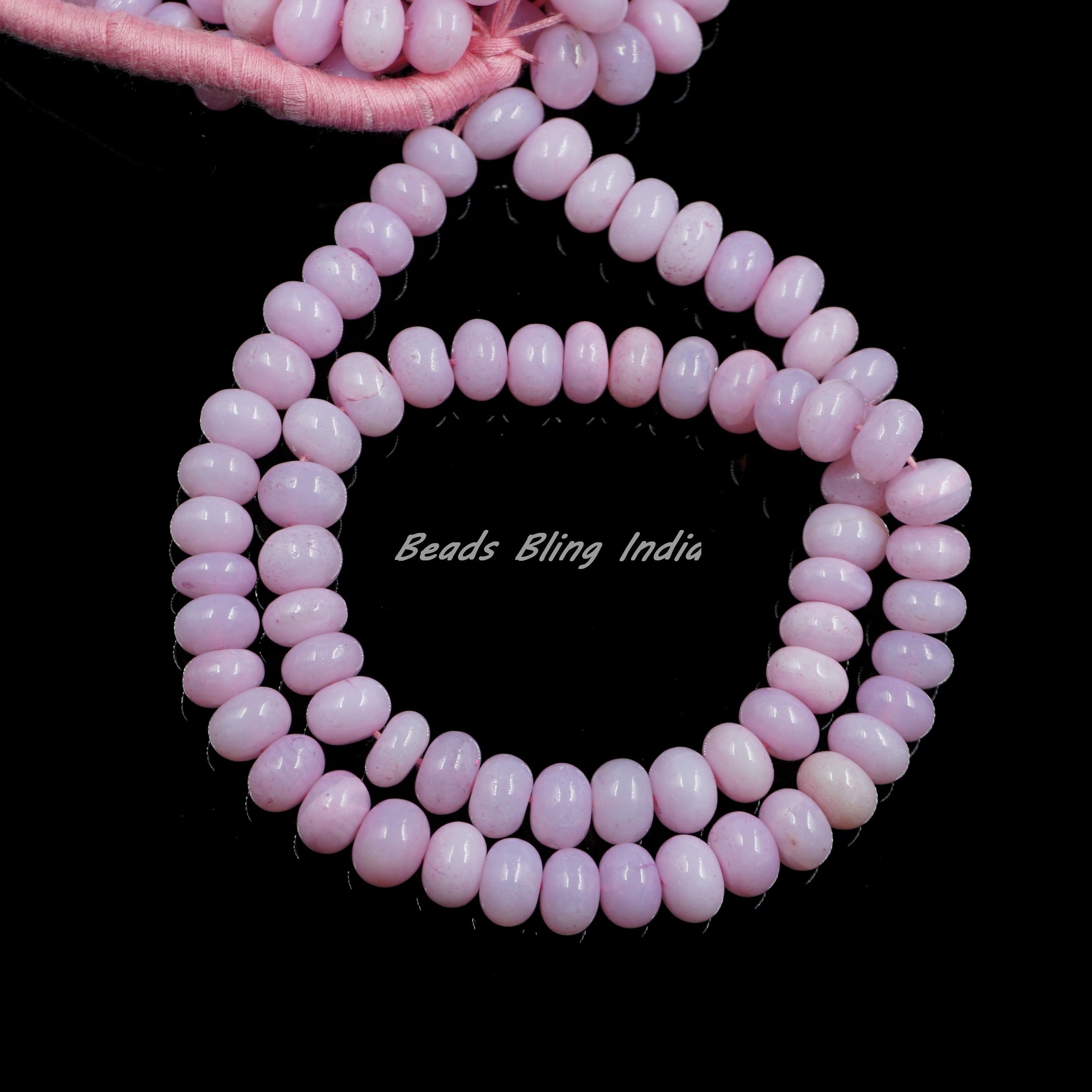 Dainty Lilac Opal Smooth Rondelle Shape Gemstone Beads, 7-10 mm Lavender Opal Healing Loose Gemstone Beads for Fashion Jewelry