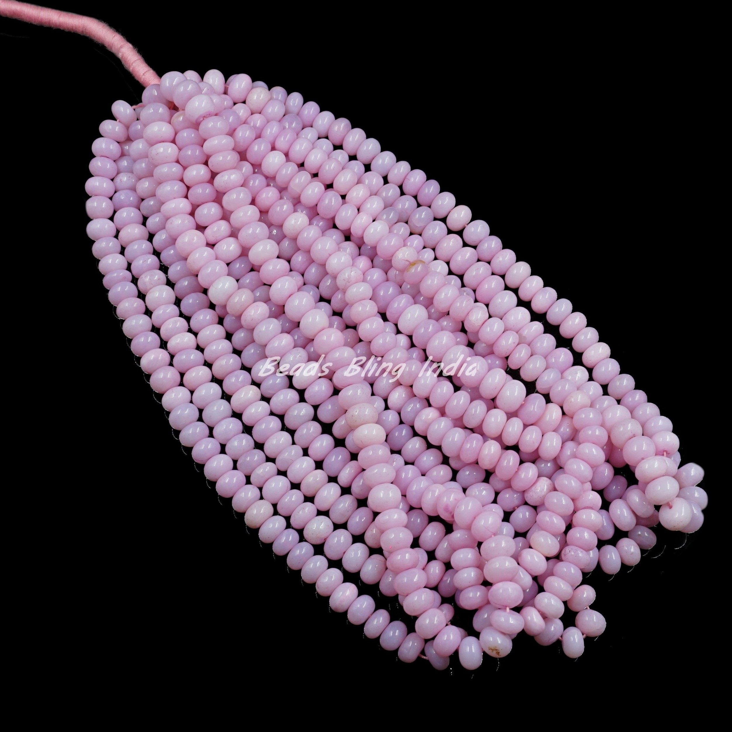 Dainty Lilac Opal Smooth Rondelle Shape Gemstone Beads, 7-10 mm Lavender Opal Healing Loose Gemstone Beads for Fashion Jewelry