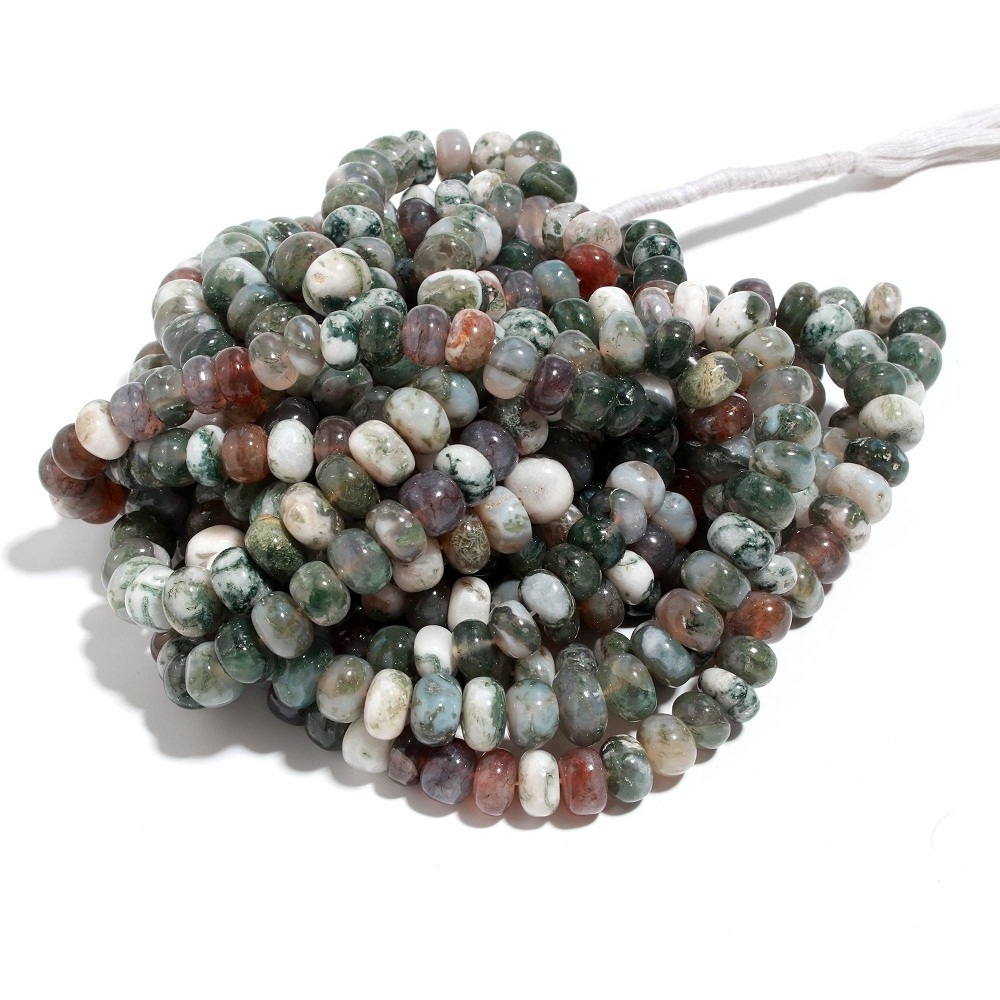 New trending Natural Green Moss Agate Beads For Jewelry and necklace making Fashionable beads Best Quality Wholesale beads