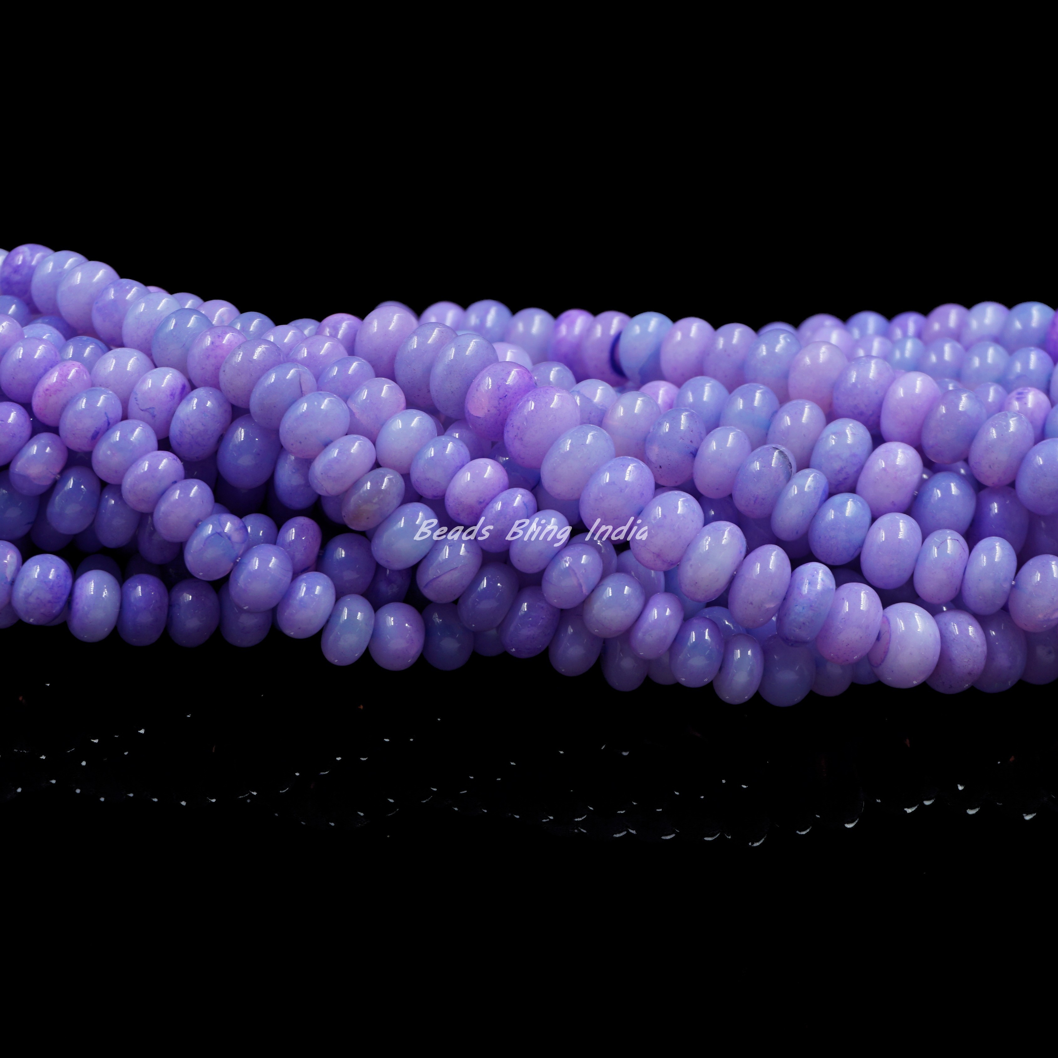 Best Selling Lavender Opal Plain Rondelle Shape Beads Lavender Opal Gemstone Beads Pastel Color Opal Beads Strand for Jewelry